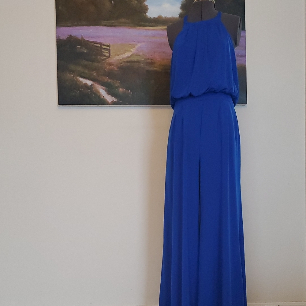 Vince Camuto Royal Blue Halter Jumpsuit